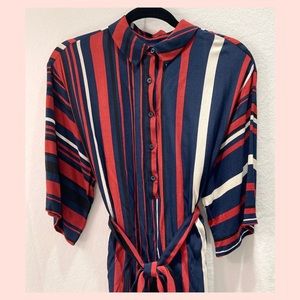 Zara Striped Tie-Waist Tunic